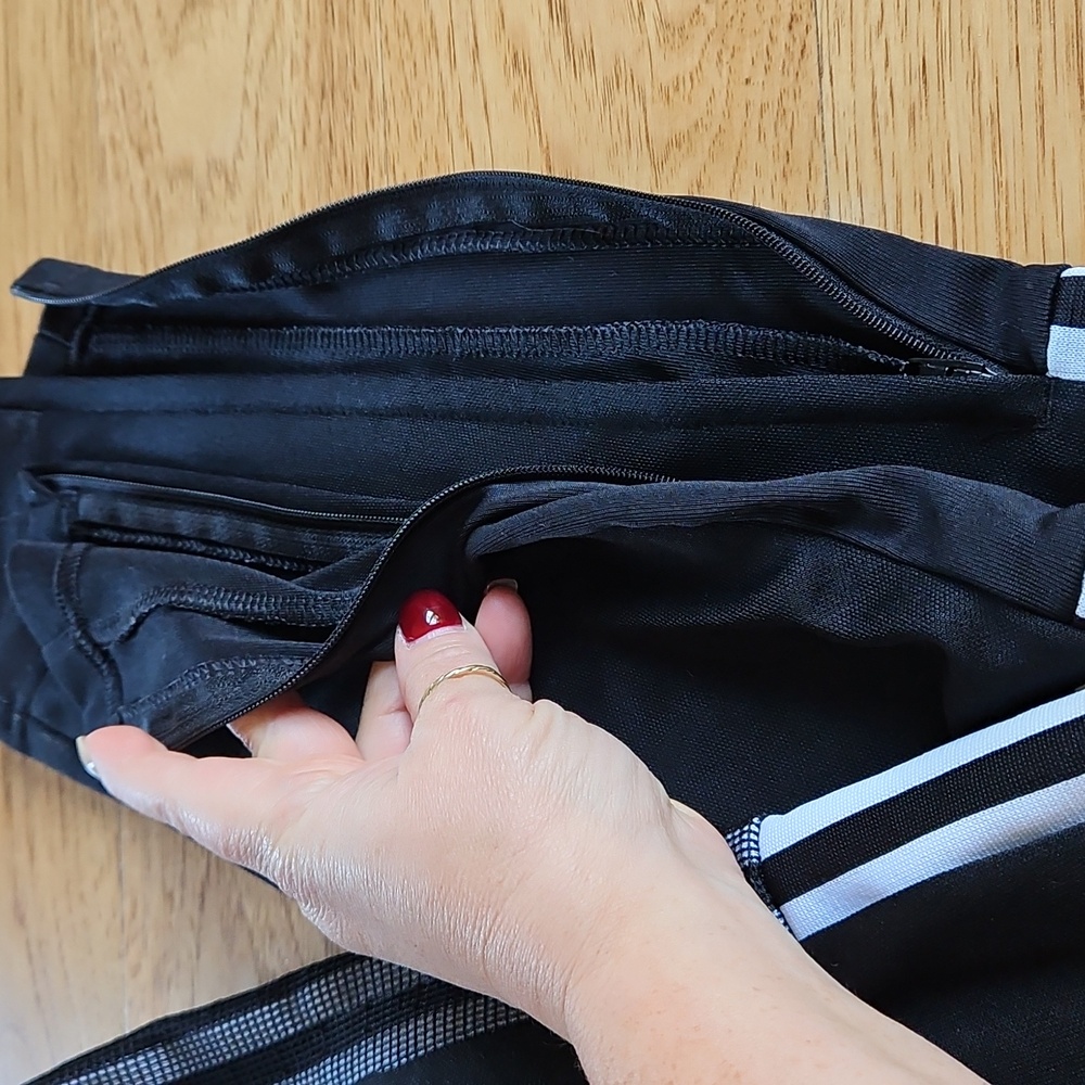 Adidas Womens Black Joggers with White Stripes - Picture 2 of 4